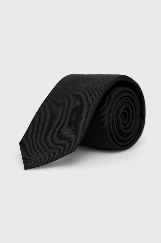 czarny HUGO krawat jedwabny 50468199 Męski
