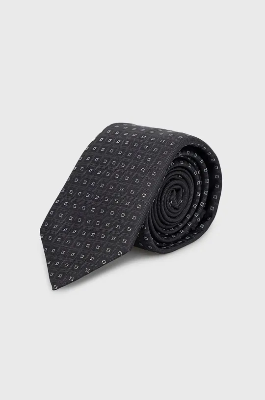 czarny HUGO krawat jedwabny 50468210 Męski