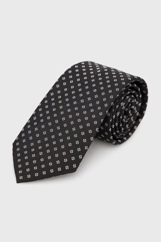 črna HUGO kravato z mešanico svile Moški