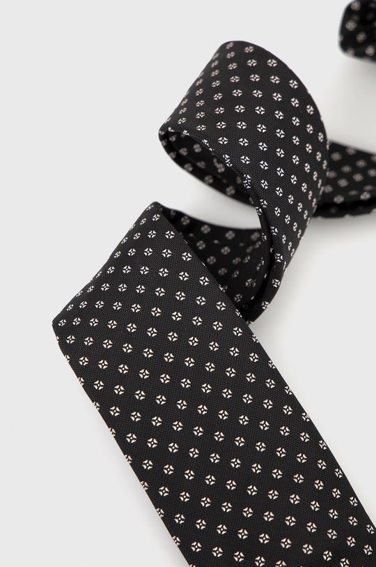 HUGO cravată din amestec de mătase negru
