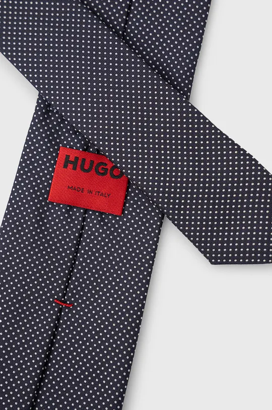 Μεταξωτή γραβάτα HUGO σκούρο μπλε