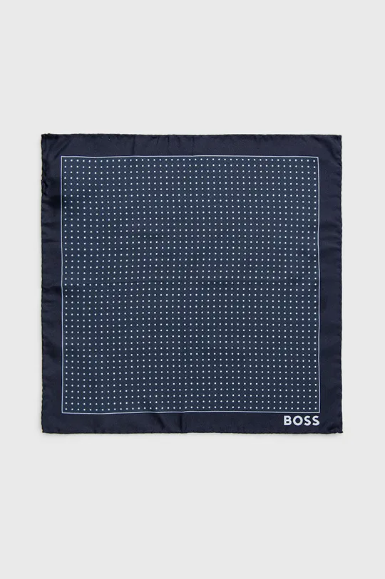 Μεταξωτό μαντήλι τσέπης BOSS σκούρο μπλε