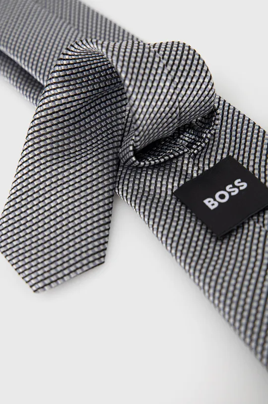 Boss - Μεταξωτή γραβάτα λευκό