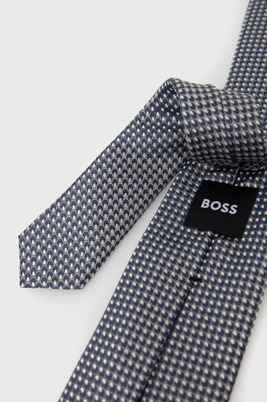 Шовковий галстук Boss блакитний
