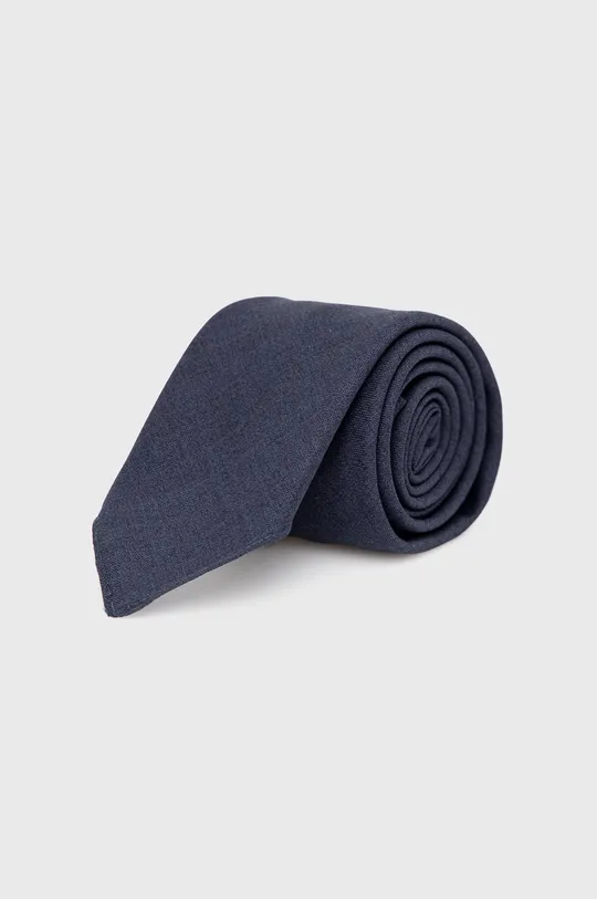 тёмно-синий Шерстяной галстук Boss Мужской