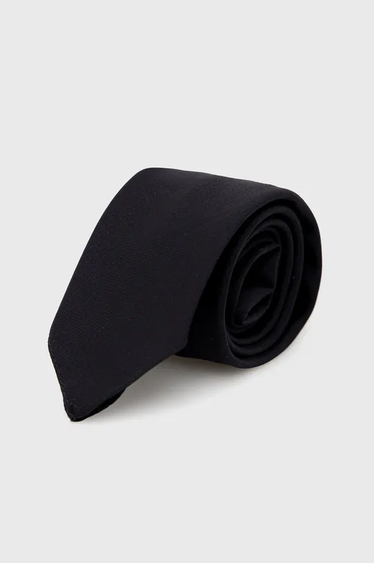 čierna Vlnená kravata Boss Pánsky