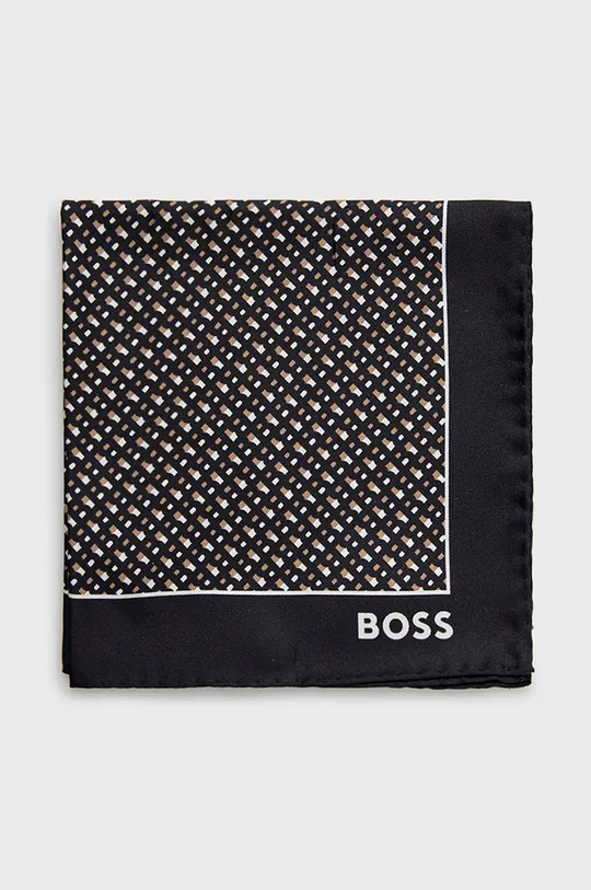 μαύρο Μεταξωτό μαντήλι τσέπης BOSS Ανδρικά