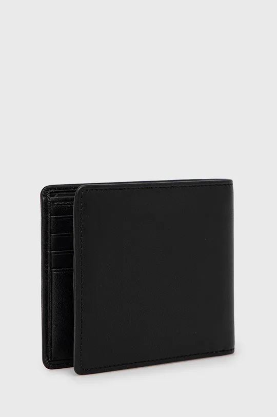 čierna Kožená peňaženka + kľúčenka HUGO