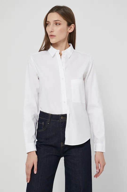 λευκό Βαμβακερό πουκάμισο Boss Γυναικεία