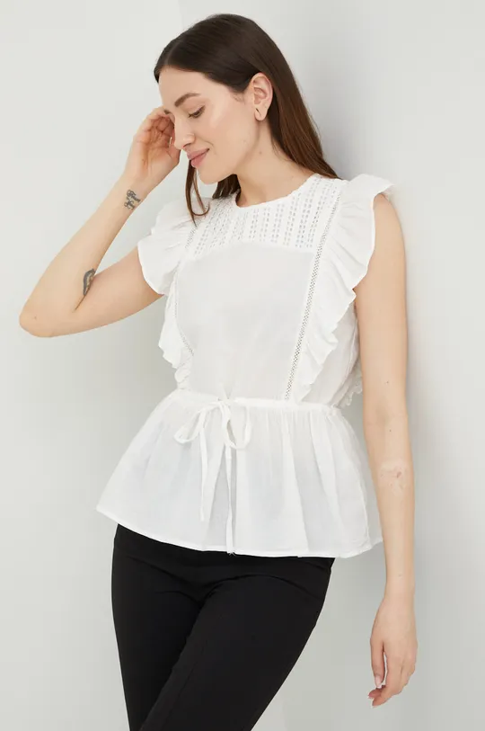 λευκό Βαμβακερή μπλούζα Vero Moda Γυναικεία