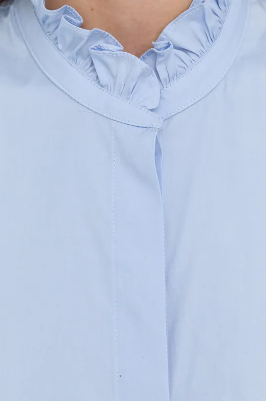 Βαμβακερό πουκάμισο Samsoe Samsoe μπλε