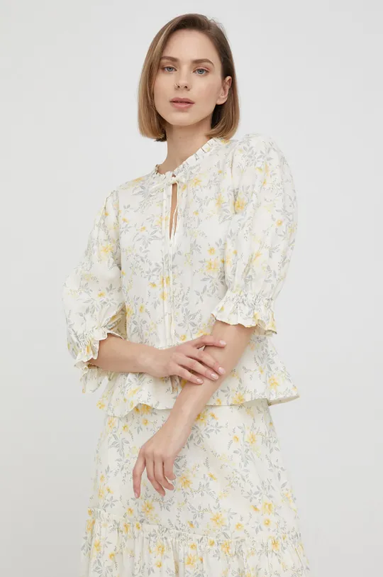 κίτρινο Λευκή μπλούζα Polo Ralph Lauren Γυναικεία