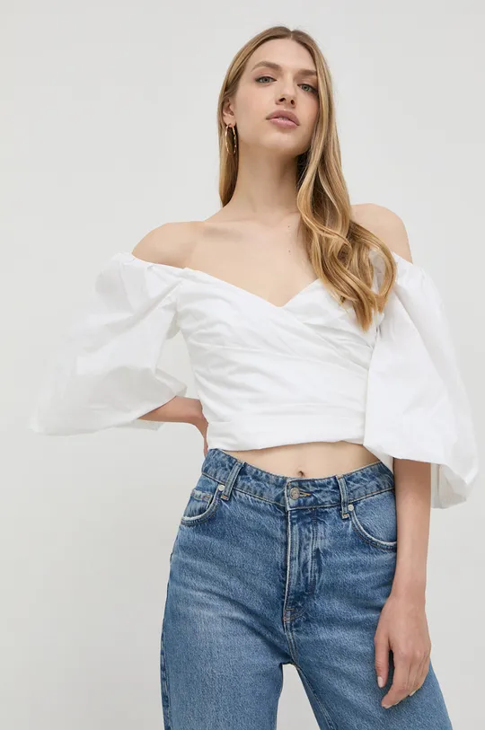 λευκό Βαμβακερή μπλούζα Bardot Γυναικεία