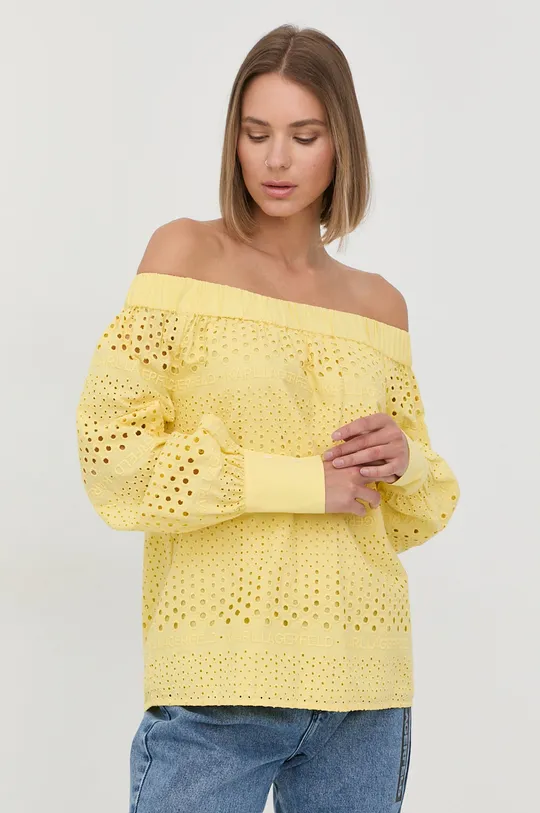 жовтий Бавовняна блузка Karl Lagerfeld Жіночий