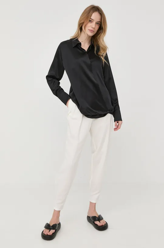 Шовкова блузка Victoria Beckham чорний