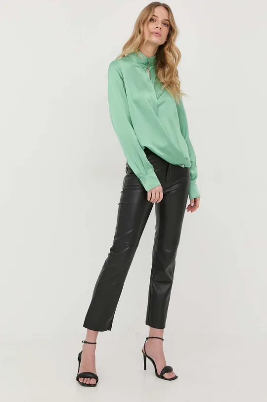 Шовкова блузка Victoria Beckham зелений