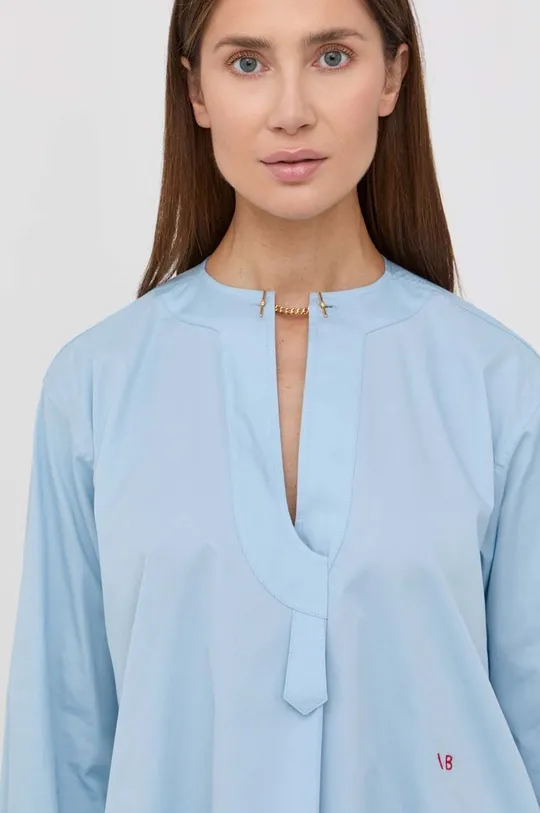 голубой Хлопковая блузка Victoria Beckham Женский