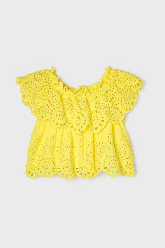 Mayoral bluzka bawełniana dziecięca żółty
