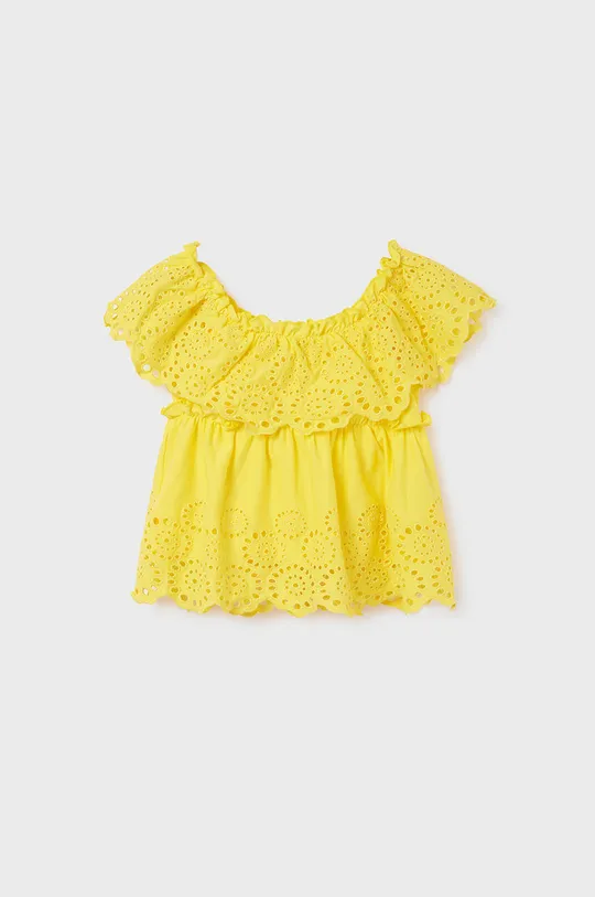 Дитяча бавовняна блузка Mayoral жовтий