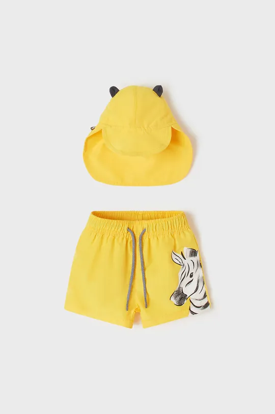 Sada - plavkové šortky a klobúk Mayoral žltá