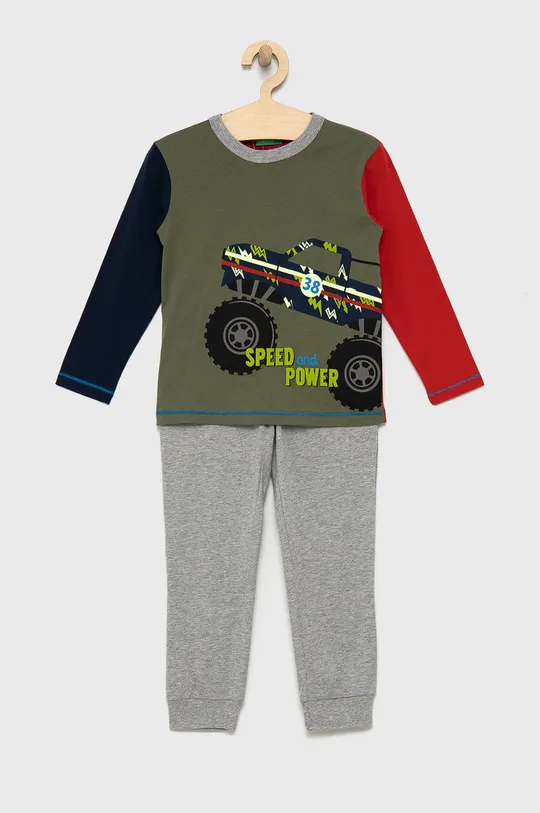 šarena Dječja pamučna pidžama United Colors of Benetton Za dječake