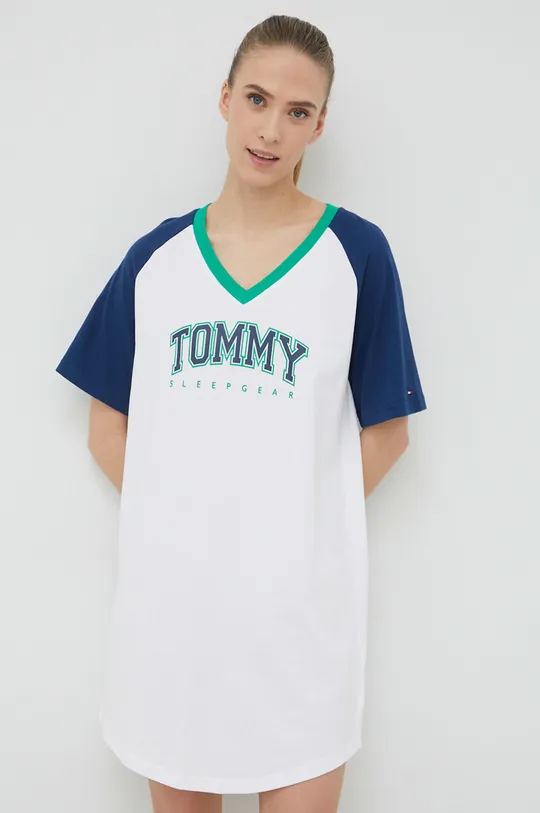λευκό Βαμβακερή πιτζάμα μπλουζάκι Tommy Hilfiger Γυναικεία