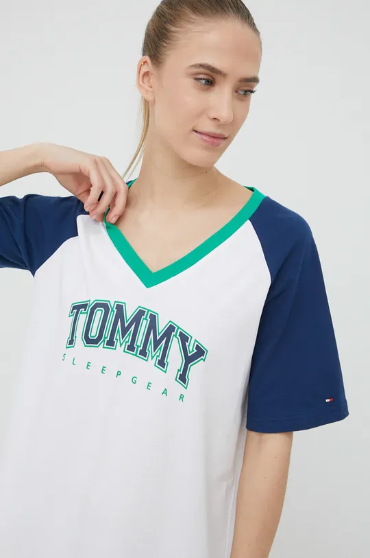 λευκό Βαμβακερή πιτζάμα μπλουζάκι Tommy Hilfiger
