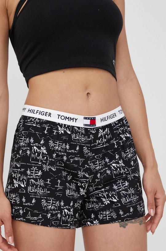 μαύρο Βαμβακερή πιτζάμα σορτς Tommy Hilfiger Γυναικεία