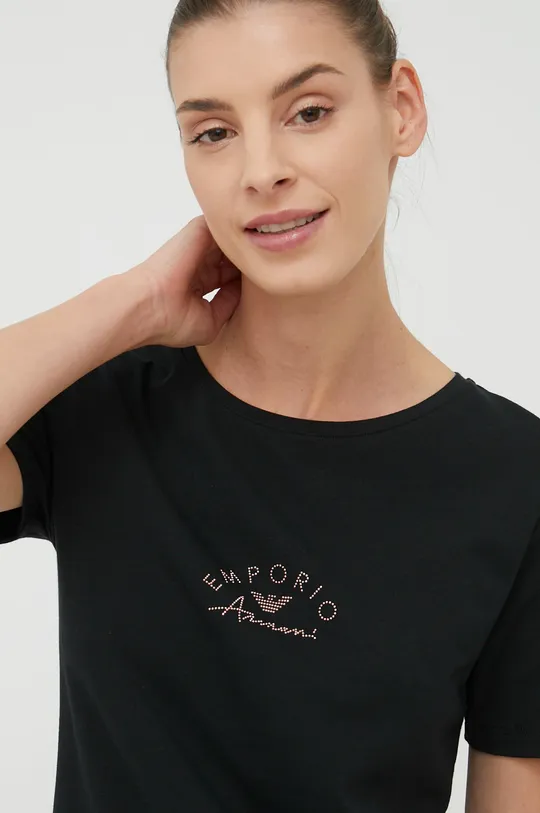 Νυχτερινή μπλούζα Emporio Armani Underwear μαύρο