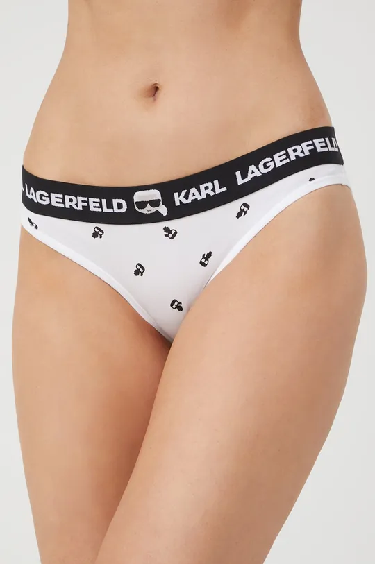 biały Karl Lagerfeld stringi 220W2103 Damski