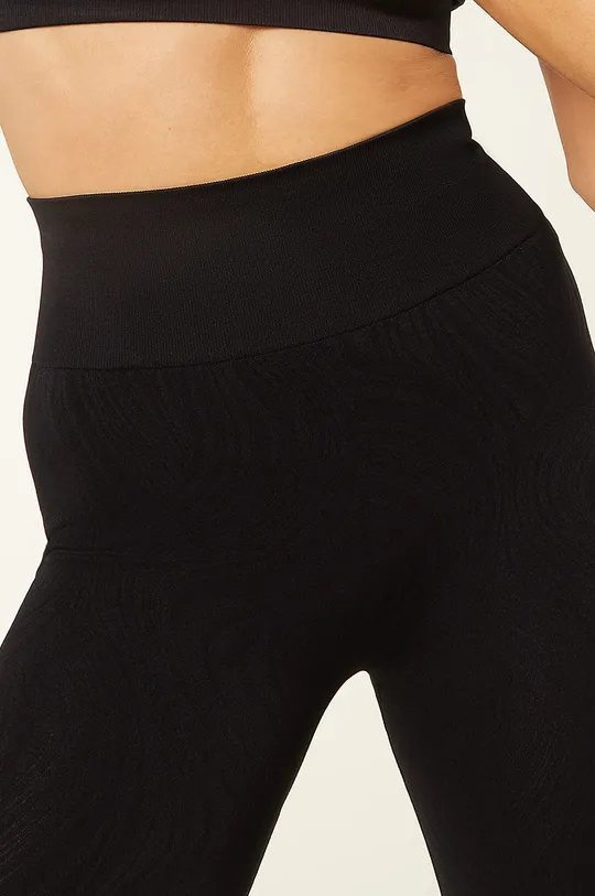 czarny Etam legginsy sportowe Wavy