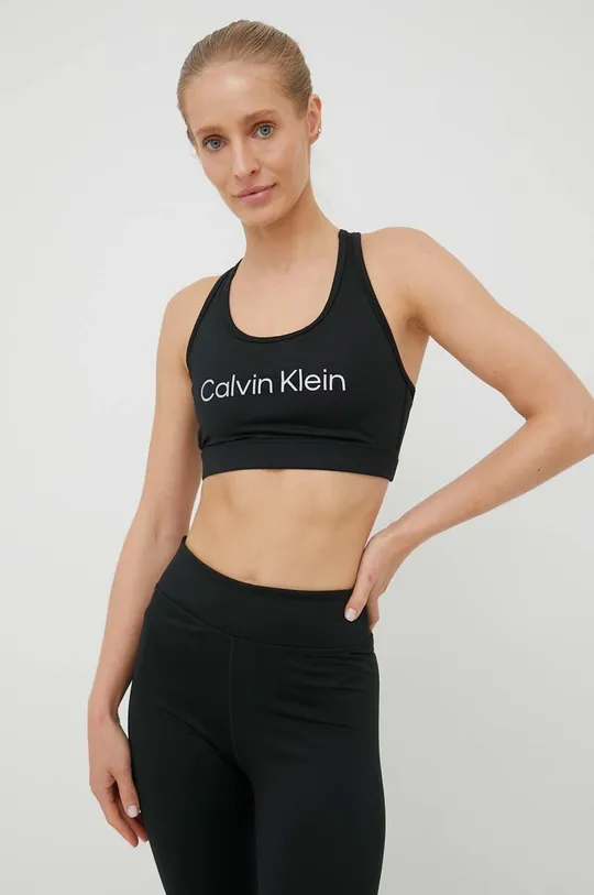 czarny Calvin Klein Performance biustonosz sportowy CK Essentials Damski