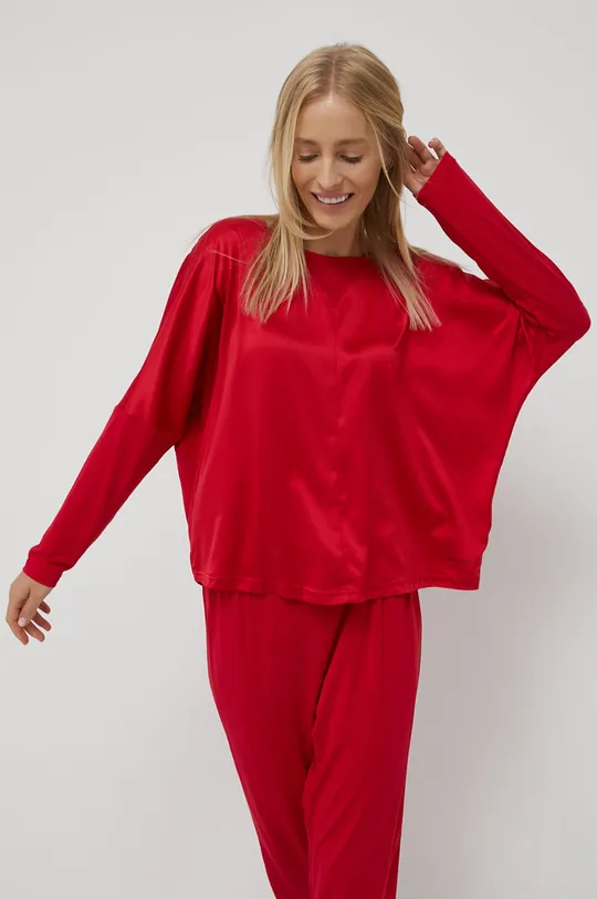 κόκκινο Πουκάμισο μακρυμάνικο πιτζάμας Tommy Hilfiger Γυναικεία
