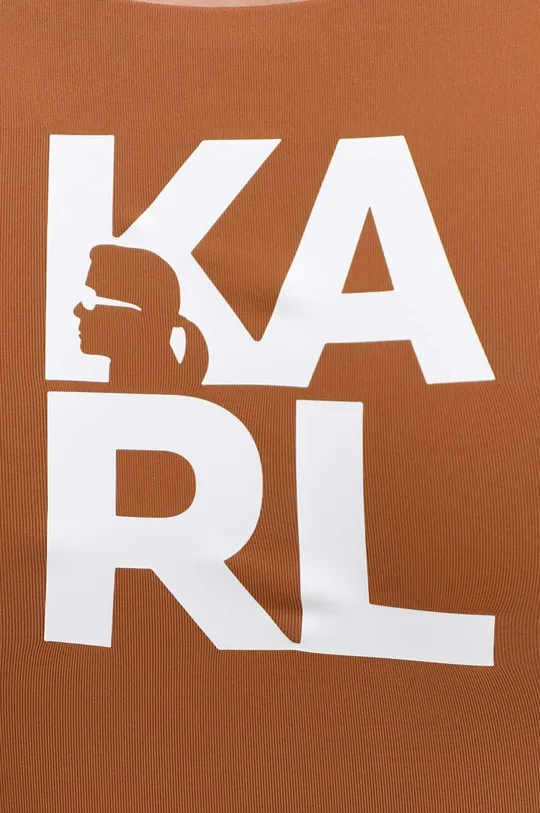 brązowy Karl Lagerfeld jednoczęściowy strój kąpielowy