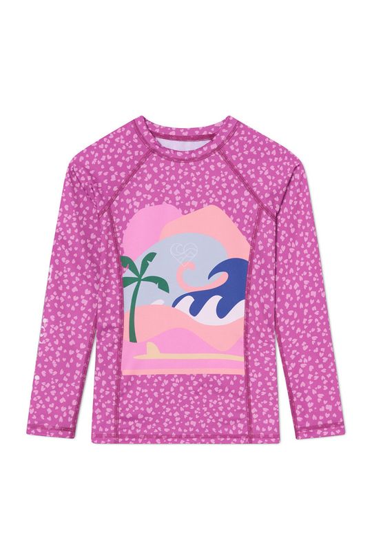 ostrá růžová Plavecké tričko s dlouhým rukávem Femi Stories Dívčí