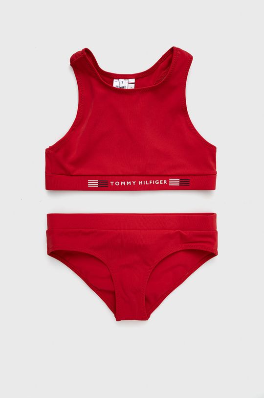 czerwony Tommy Hilfiger strój kąpielowy dziecięcy Dziewczęcy