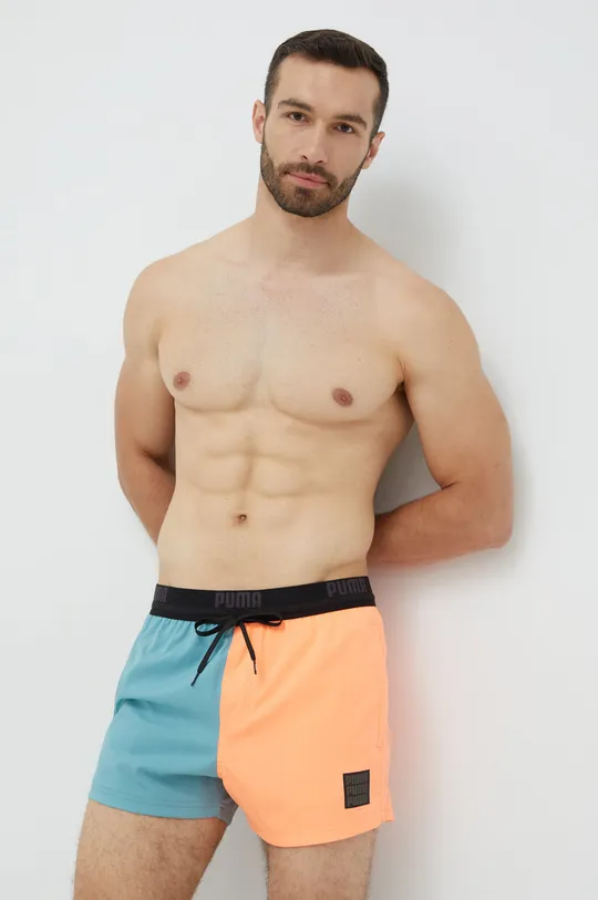 pomarańczowy Puma szorty kąpielowe Colour Block Męski