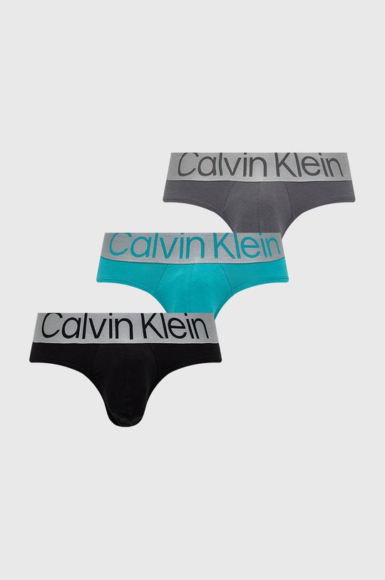 srebrny Calvin Klein Underwear slipy (3-pack) Męski