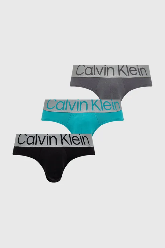 strieborná Slipy Calvin Klein Underwear (3-pak) Pánsky