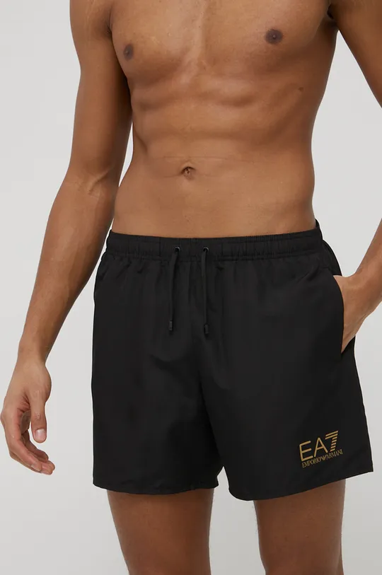 Plavkové šortky EA7 Emporio Armani čierna