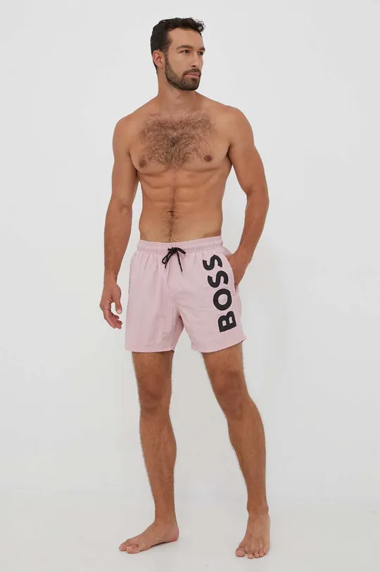 Plavkové šortky BOSS ružová