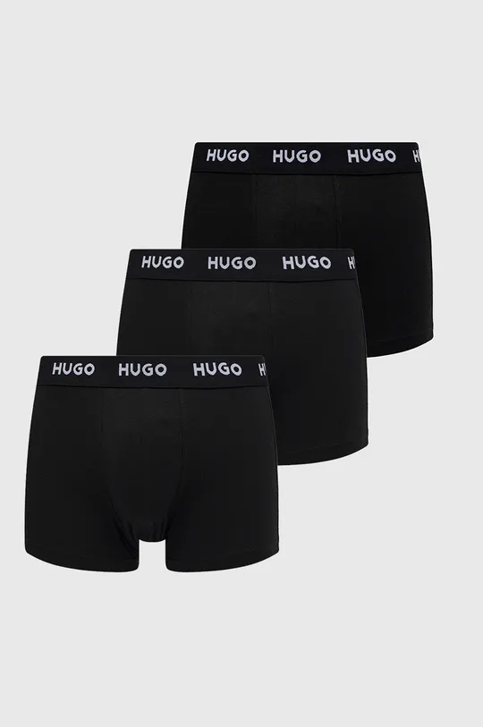 чорний Боксери HUGO (3-pack) Чоловічий