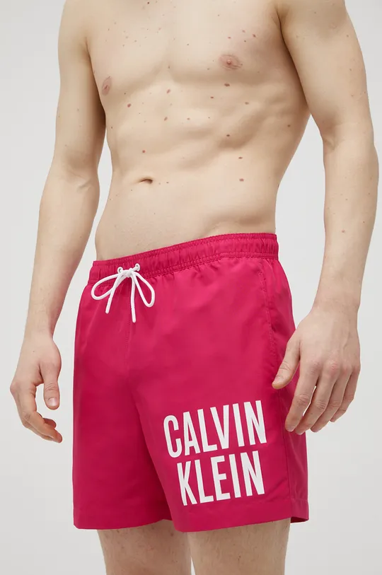 Plavkové šortky Calvin Klein ružová