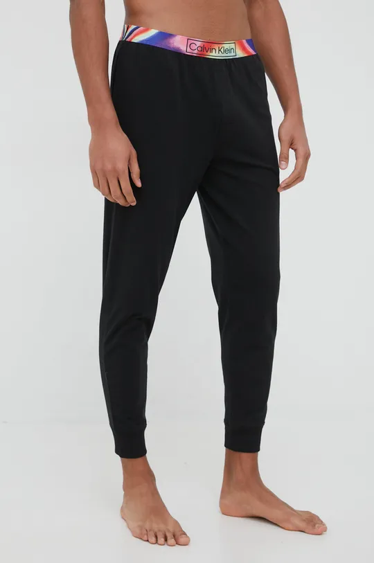crna Dugi doljnji dio pidžame Calvin Klein Underwear Muški