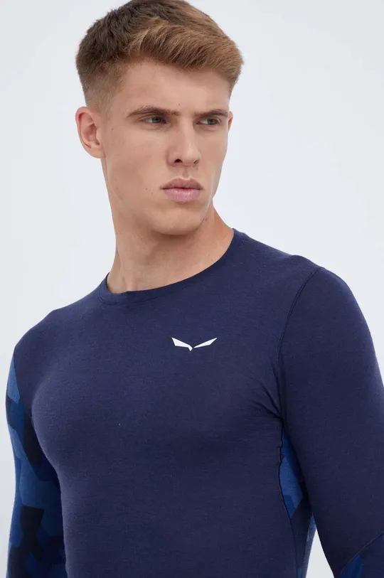 mornarsko modra Funkcionalna majica z dolgimi rokavi Salewa Cristallo Moški