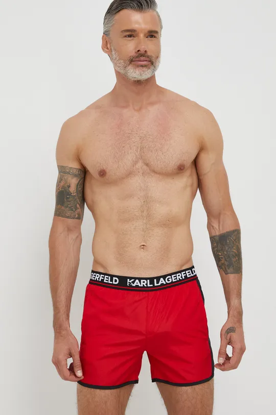červená Plavkové šortky Karl Lagerfeld Pánsky