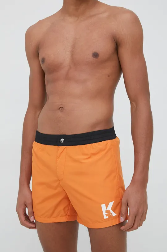 oranžová Plavkové šortky Karl Lagerfeld Pánsky