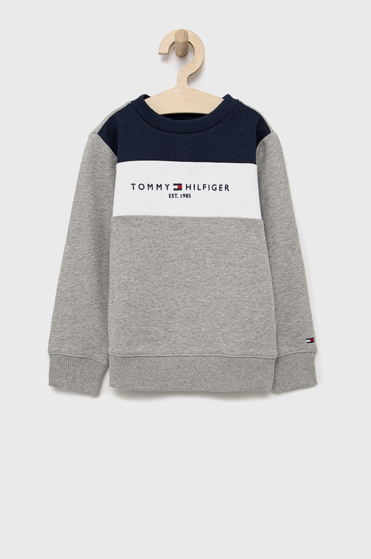 szary Tommy Hilfiger bluza bawełniana dziecięca Chłopięcy