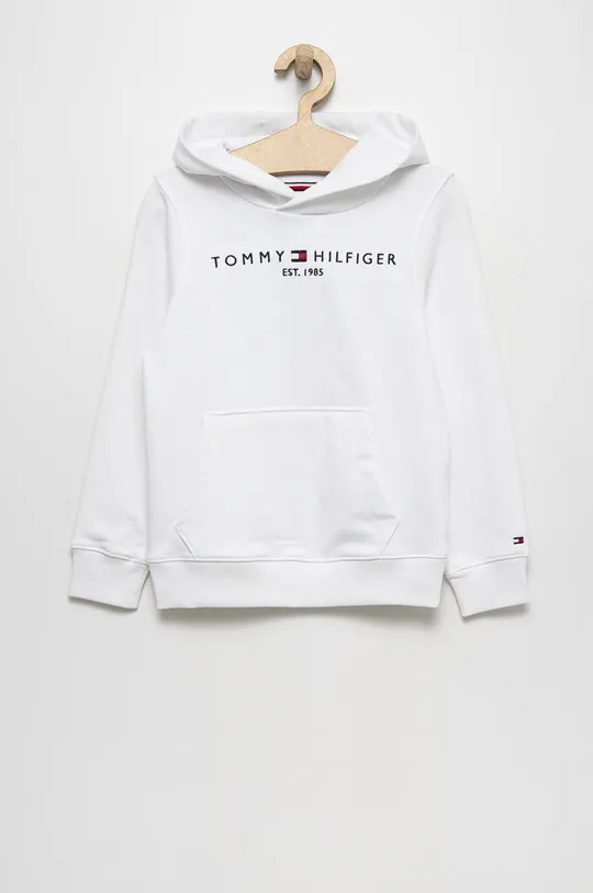 bela Tommy Hilfiger bombažni pulover za otroke Fantovski