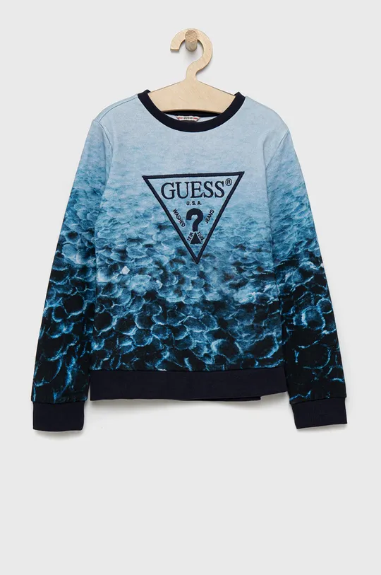 Παιδική βαμβακερή μπλούζα Guess μπλε